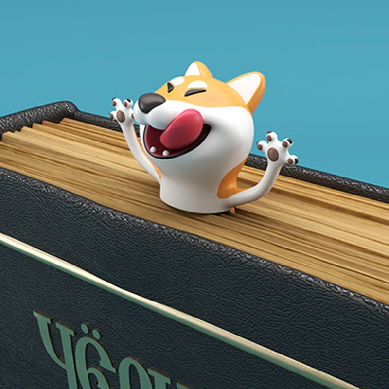 3D Животные раздавленные Шиба ину панда закладки креативный мини Собака Фигурка