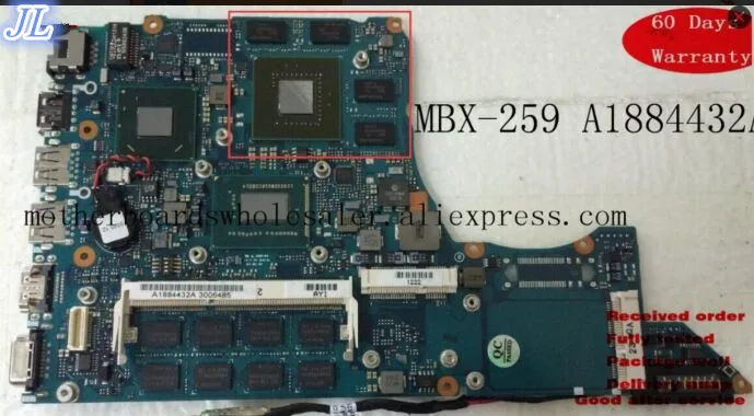 Системная плата для ноутбука Sony Vaio SVS SVS13 MBX 259 серии A1884432A материнская работает и