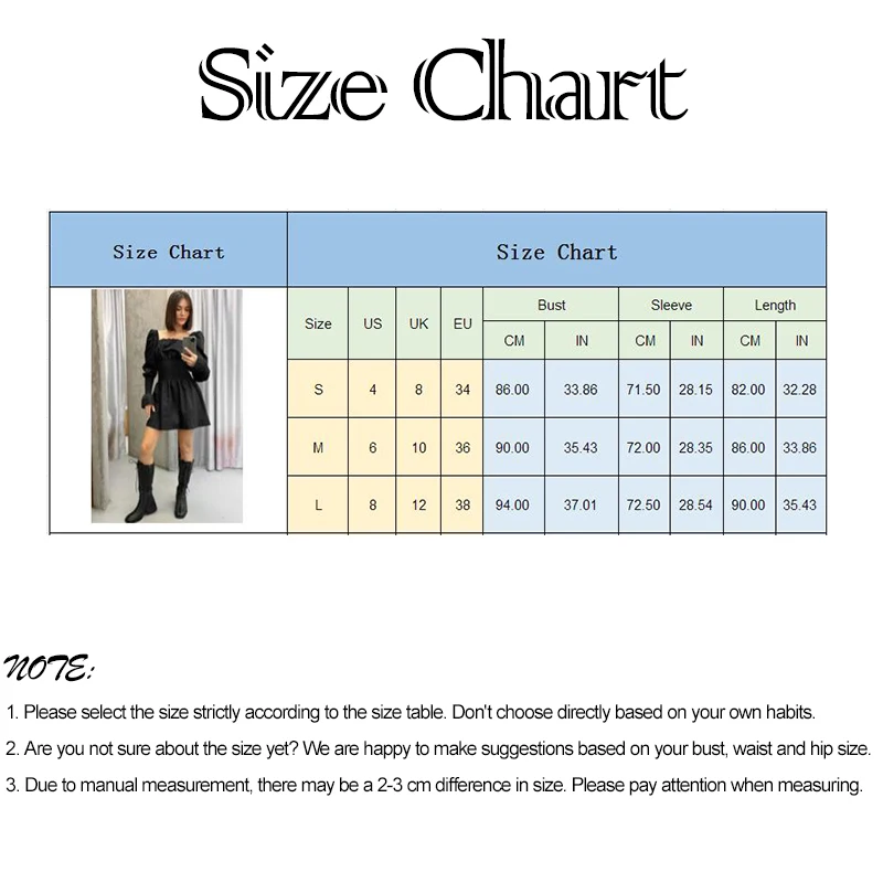 

Women's Dress Waist Thin Flared Sleeve A Line skirt Autumn New Style French Temperament High Waisted Square Neck Female