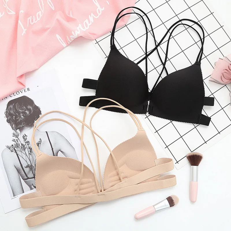 Бюстгальтер без косточек женское собранное нижнее белье модный бюстгальтер