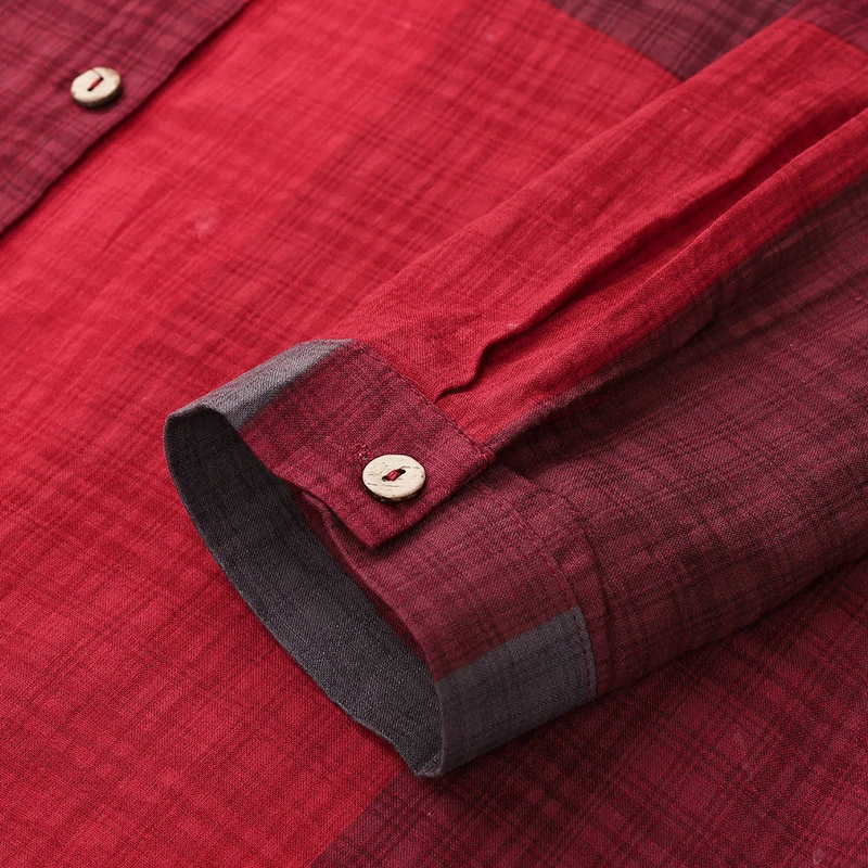 

Long Sleeve Dress Checked Plaid Robe Maxi Beach Dress Summer Elegant Women Button Long Shirt Dress Split Print Lapel Party Robe