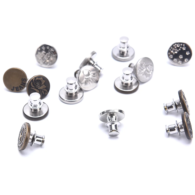 

Detachable Retro Metal Buttons Snap Button Pants Retractable Button Sewing-Free