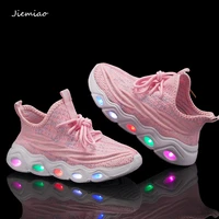 jiemiao childrens led shoes girls lighted sneakers glowing shoes for kid sneakers baby sneakers with luminous sole size 25 35