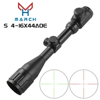 march s4 16x44aoe tactical riflescopes spotting rifle scope for hunting optical collimator air gun sight red green illumination