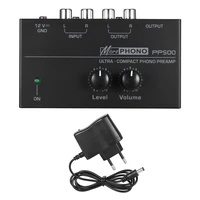pp500 ultra compact phone preamplifier portable phono preamp bass treble balance volume tone eq control board with power adapter