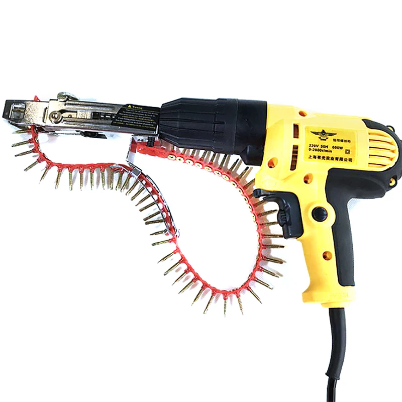 

Автоматический винтовой пистолет для ногтей с цепью адаптер для электрической дрели деревообрабатывающий инструмент Беспроводная электр...