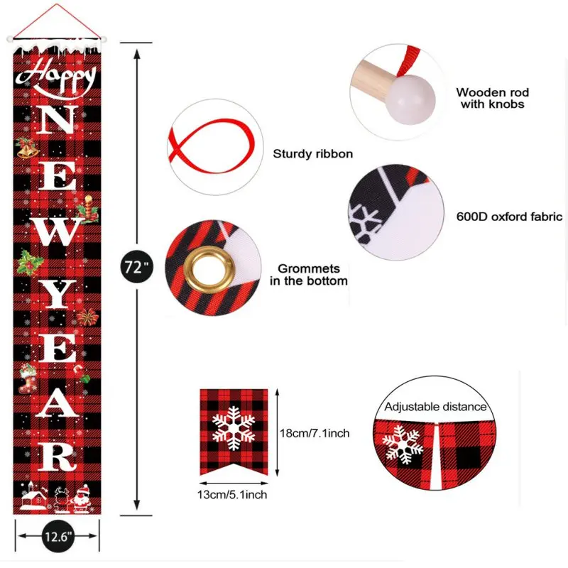 

Christmas Party Hanging Ornament Door Banner Christmas Decoration Home Happy New Year 2021 Xmas Navidad 2020 Decor Gifts