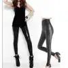 Женские сексуальные леггинсы из искусственной кожи с высокой талией Стрейчевые