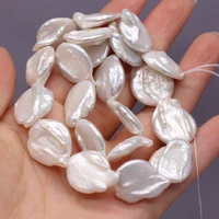hot selling natural freshwater pearl beads irregular white round diy for making jewelry accessories 16x17mm