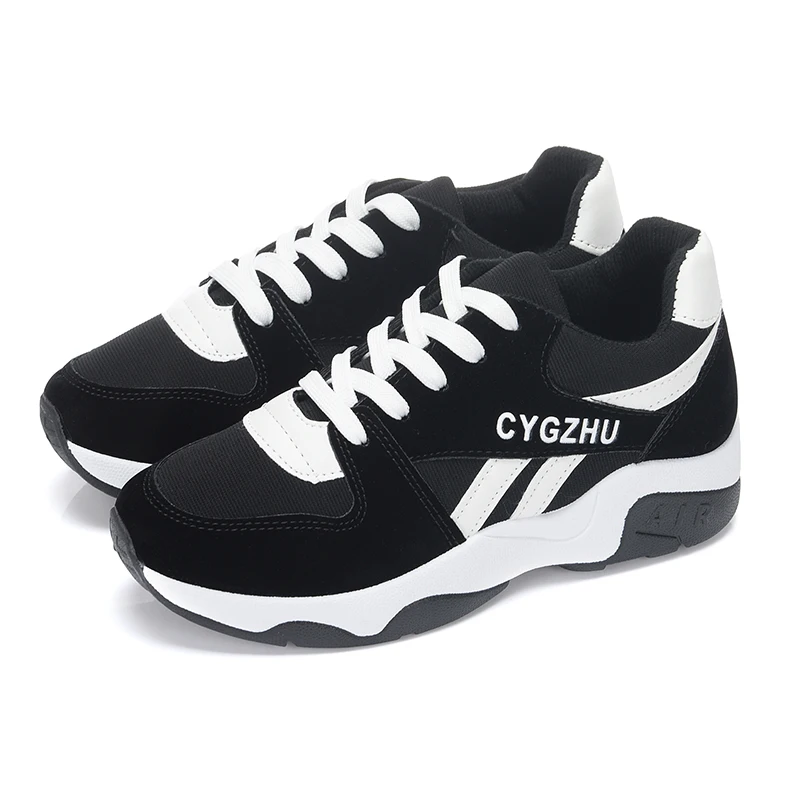 

2021 four seasons new color matching sports shoes leisure shoes women's board shoes thick bottomed muffin shoes Gump Tour