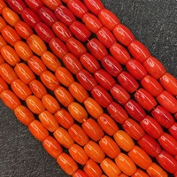artificial coral stone red rice shaped loose beads insulated spacer jewelry beads diy necklace bracelet making accessories 5x9mm