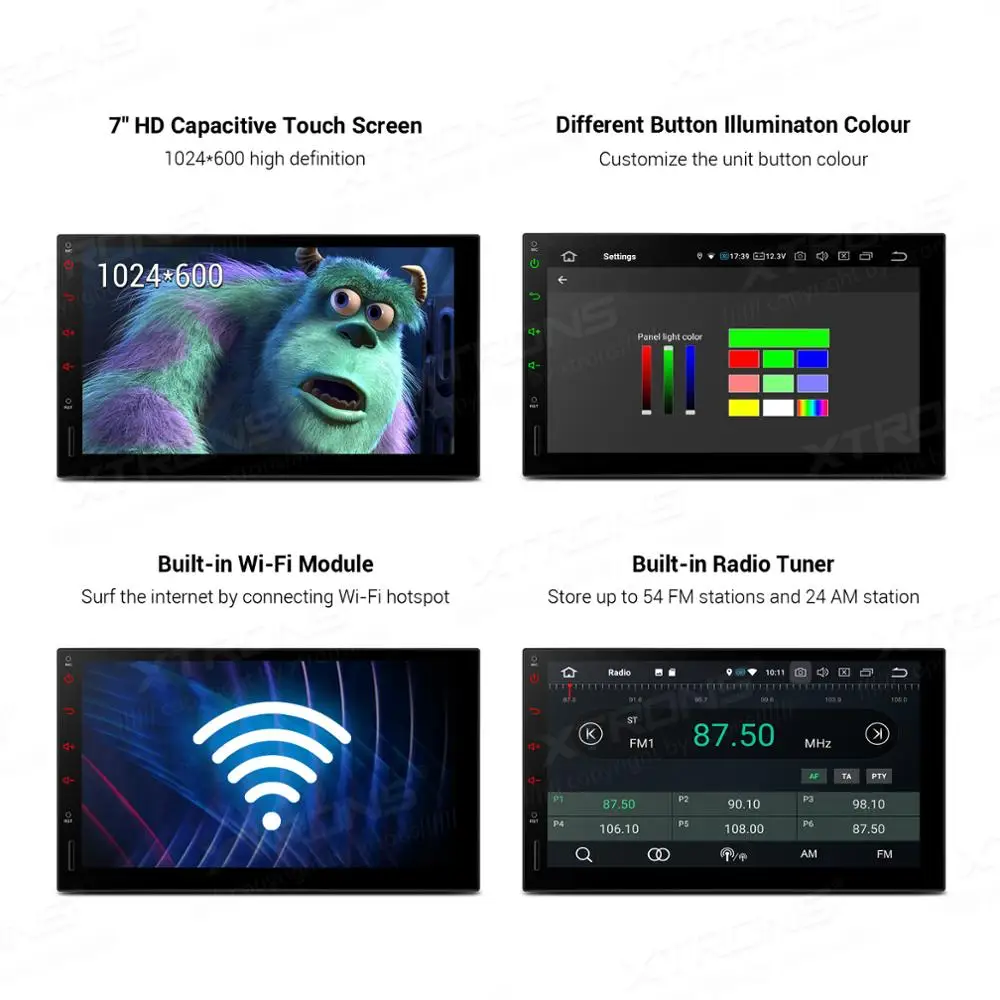 Универсальный автомобильный радиоприемник XTRONS 4 Гб ОЗУ 2 Din 7 дюймов Android 10 0 стерео