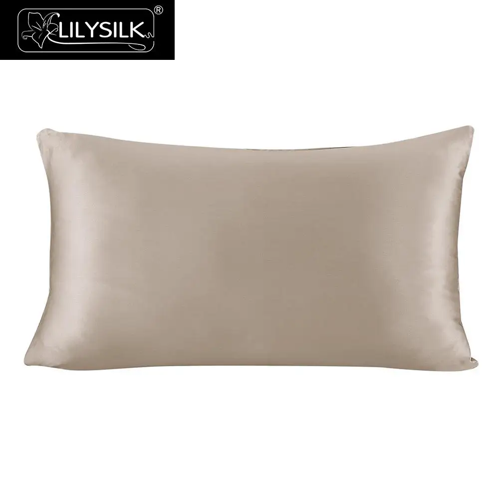 LilySilk 100 шелк наволочка волосы со скрытой молнией 19 Momme Terse роскошный кофе 35x45 см