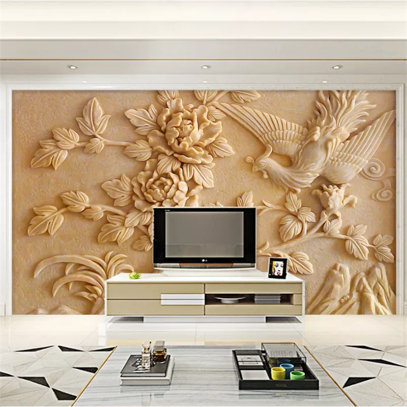 Обои на заказ 3d росписи цветов открытый рельефный фон настенная живопись обои