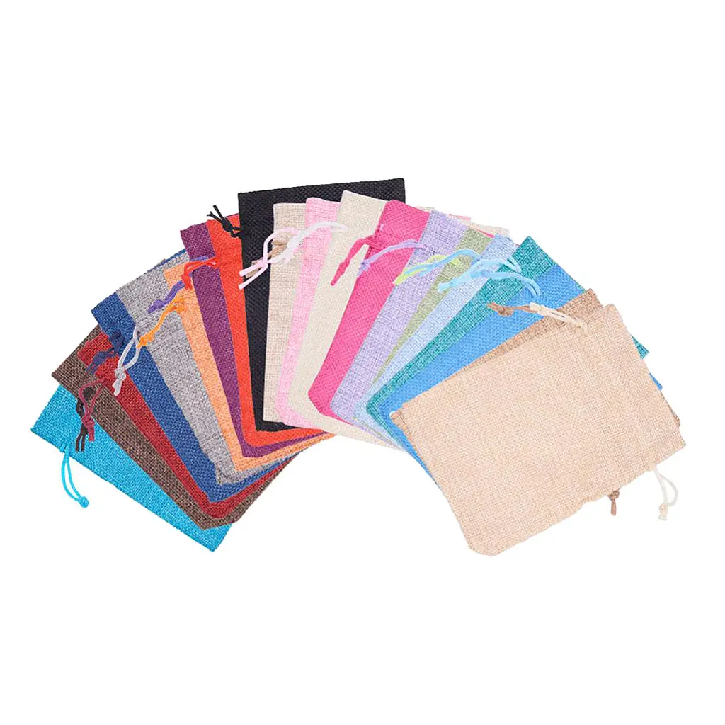 

40 pcs Rustic Wedding Favor Burlap Jute Gift Bags with Drawstring Jewelry Gift Pouches