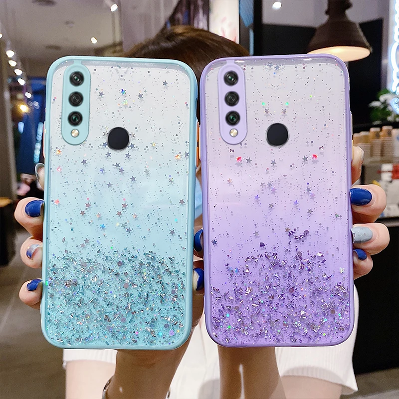 Colorful Glitter Clear Epoxy Acrylic Phone Case For Redmi Note 10 Pro 9 8 9C 9A Mi Poco X3 M3 Lite Shockproof Cover | Мобильные