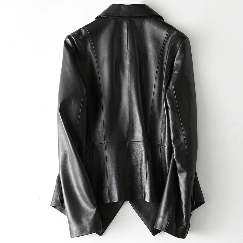 Женский дизайнерский блейзер из овечьей кожи пальто 100% натуральной с одной