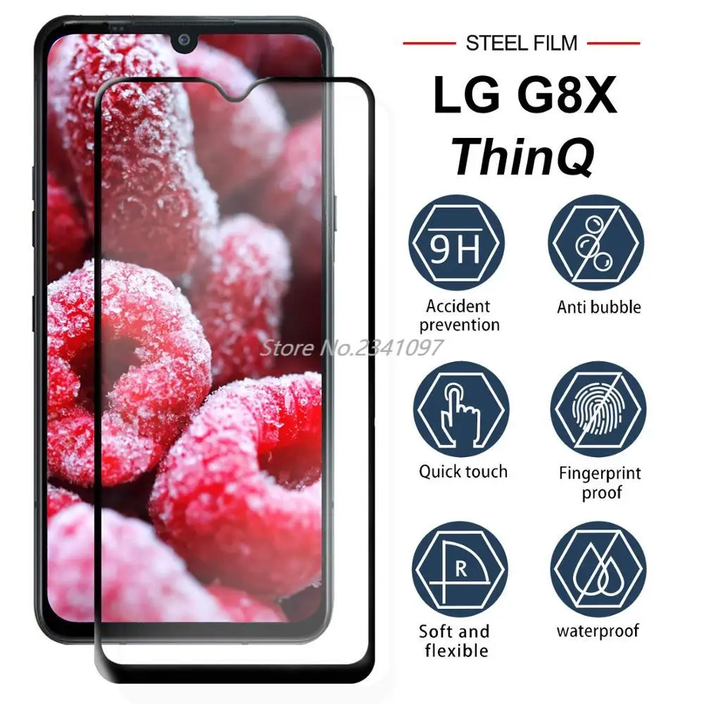 

5D Full Cover Black Tempered Glass for LG G8X Screen Protector Tempered Glass for LG G8X ThinQ Protective Film Glass
