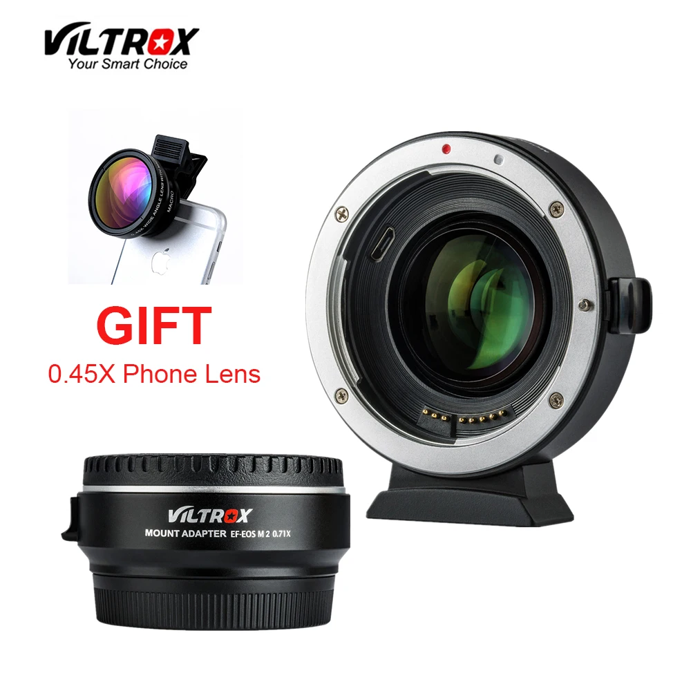 Viltrox EF-M2II усилитель скорости адаптер фокусный редуктор Автофокус 0.71x для Canon EF Крепление объектива к Panasonic Olympus M43 камера