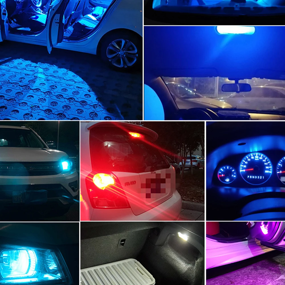 

10pcs Glass Housing Cob LED Car bulb W5W 194 T10 3000K 6000K White Wedge License Plate Lamp Dome Light White Diedo