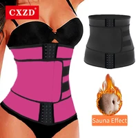 cxzd women slimming belt breasted body shaper sauna sweat girdle shaper workout trimmer belt corset reducing fat