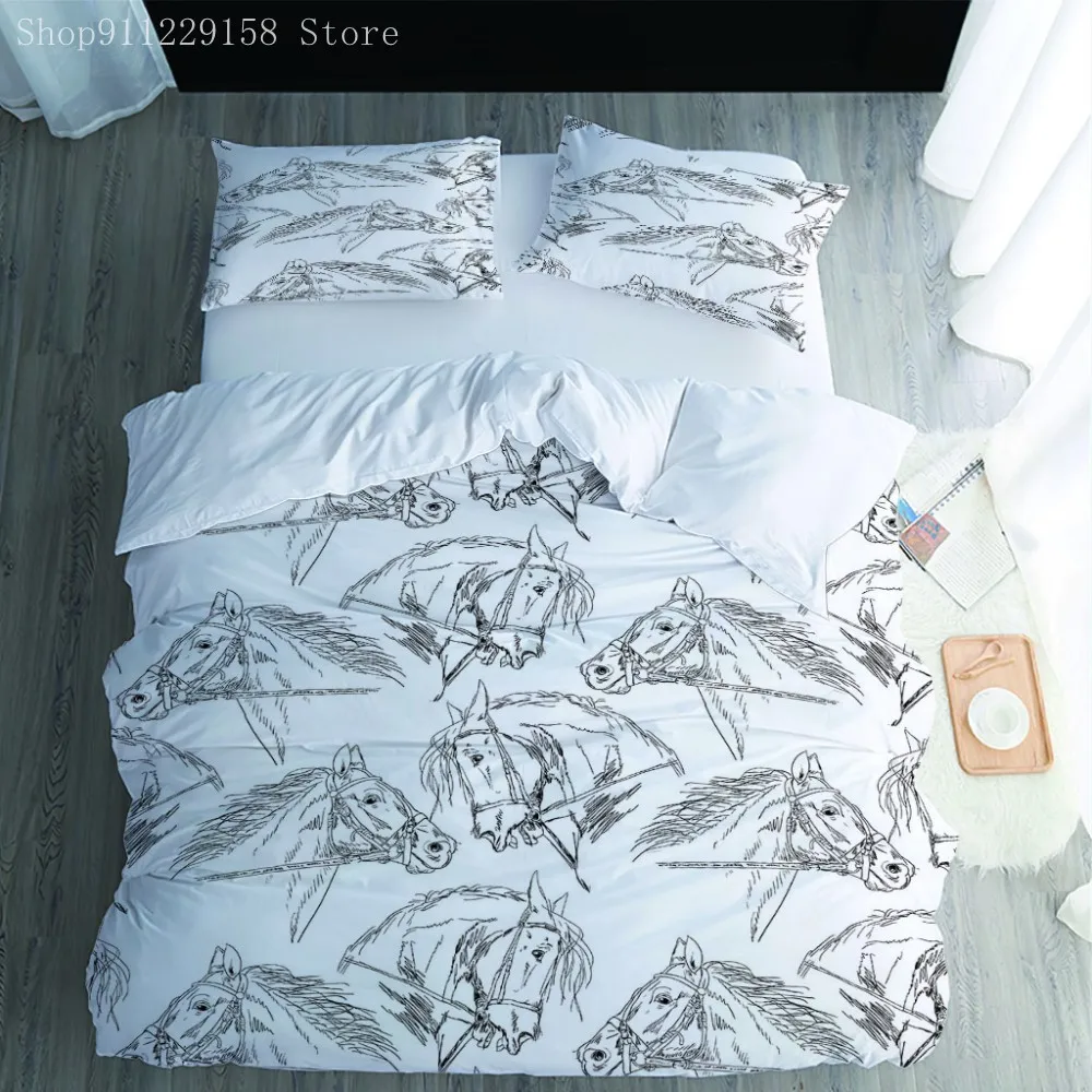 Комплекты постельного белья с изображением серой лошади для Комплект