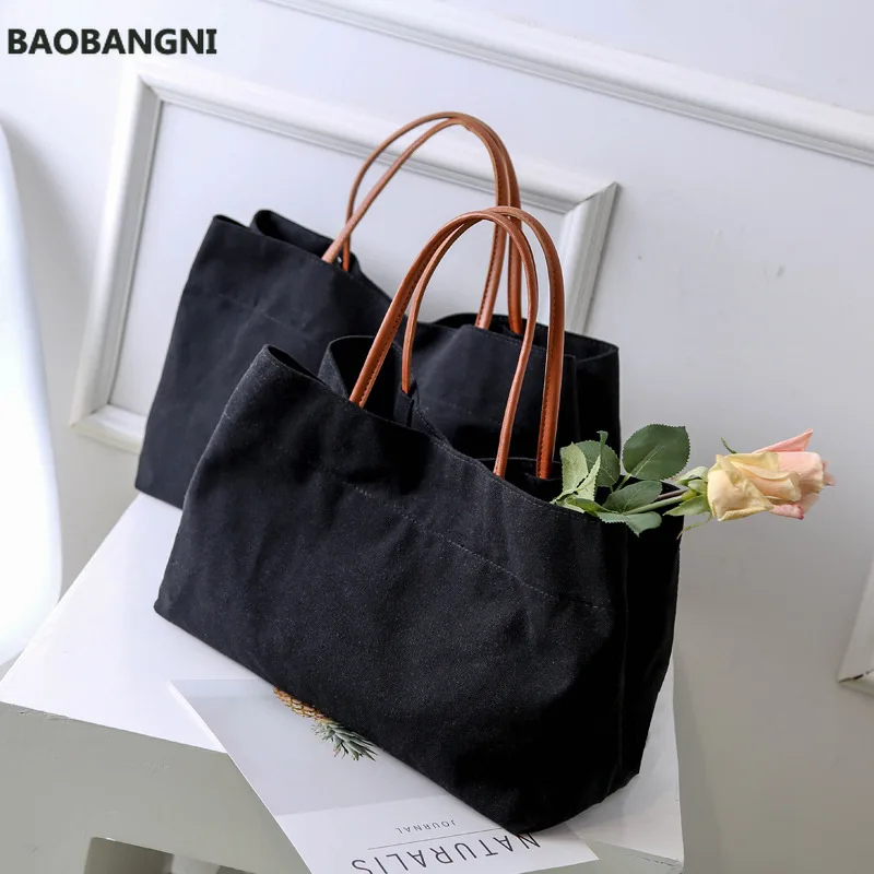 

Canvas Women Bag New Style Handbag Large Capacity Shoulder Bag concise Shopping Bag big Tote Bags