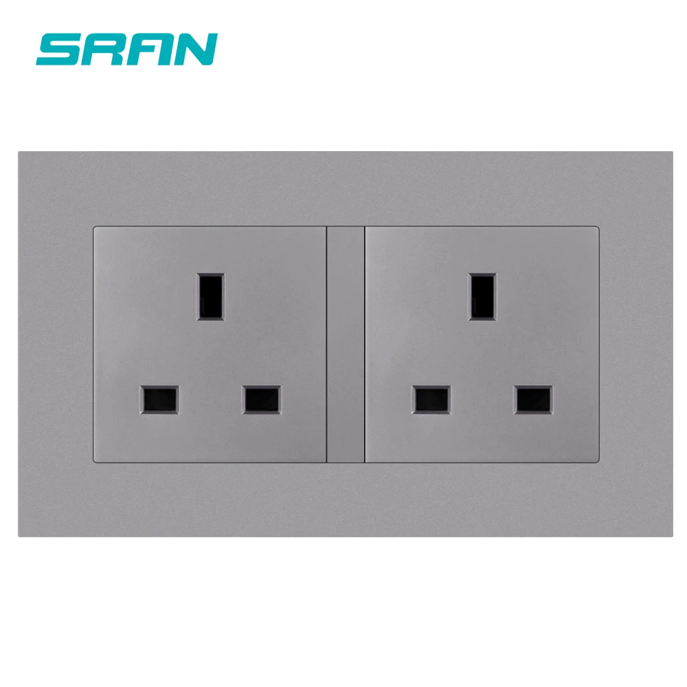 Настенная розетка SRAN uk дуплексная 13 а 250 В белая/черная/Золотая огнестойкая