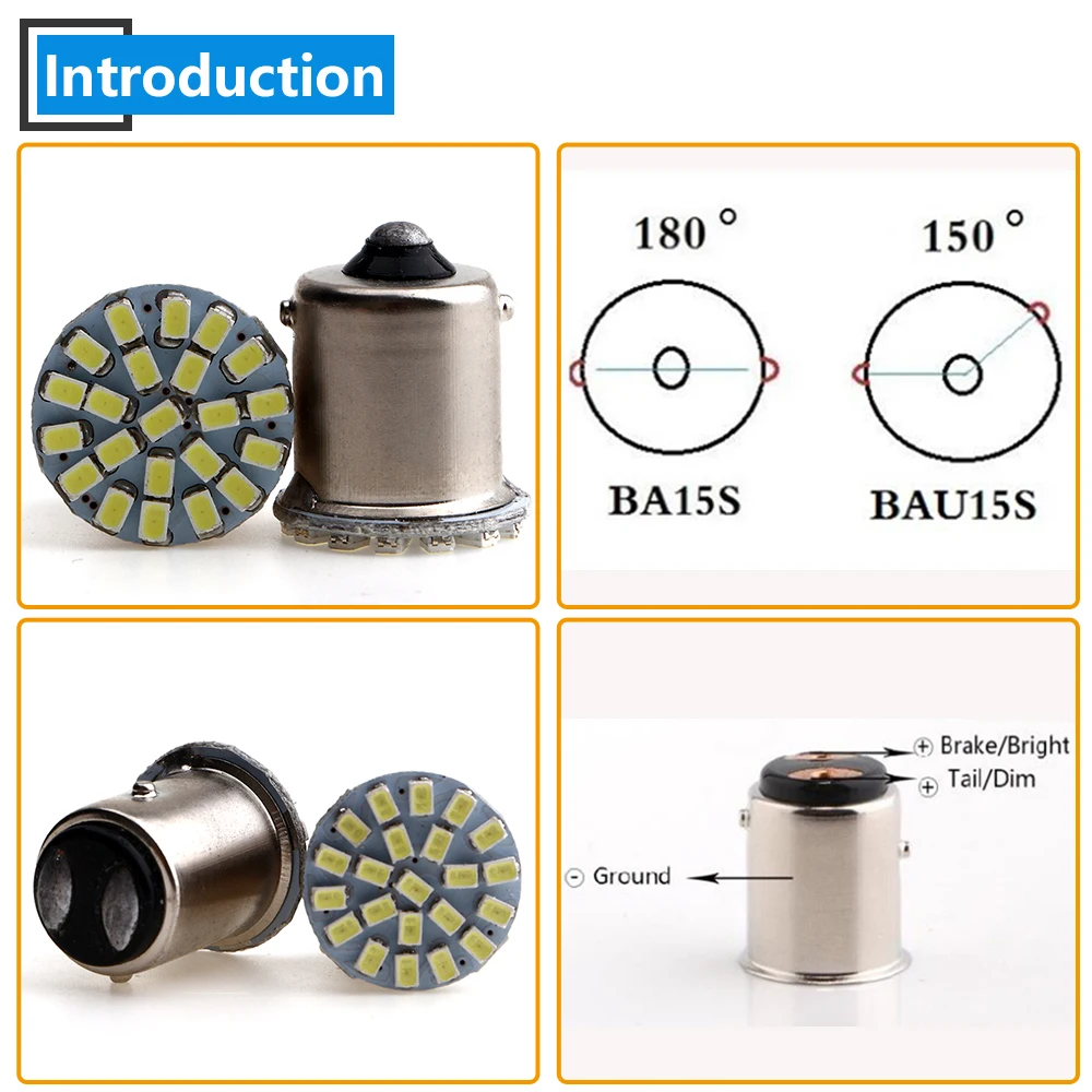 10 шт. 12 В 24 постоянного тока 22 SMD P21W 1156 BA15S P21/5 Вт 1157 BAY15D автомобильный сигнал