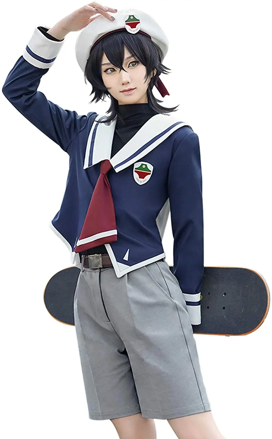 

SK8 Miya Cosplay Uniform SK8 the Infinity Eight Miya Cosplay Costume Chinen Miya Uniform Cap&Tops&Coat&Pants&Stockings For Adult