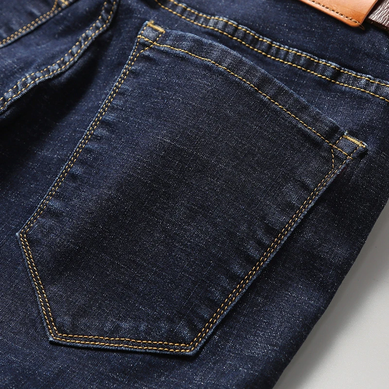 

2019 New Men's Classic Jeans Elastic Skinny Solid Color Denim Jean Male Black Blue Slim Fit Pants Brand Clothes