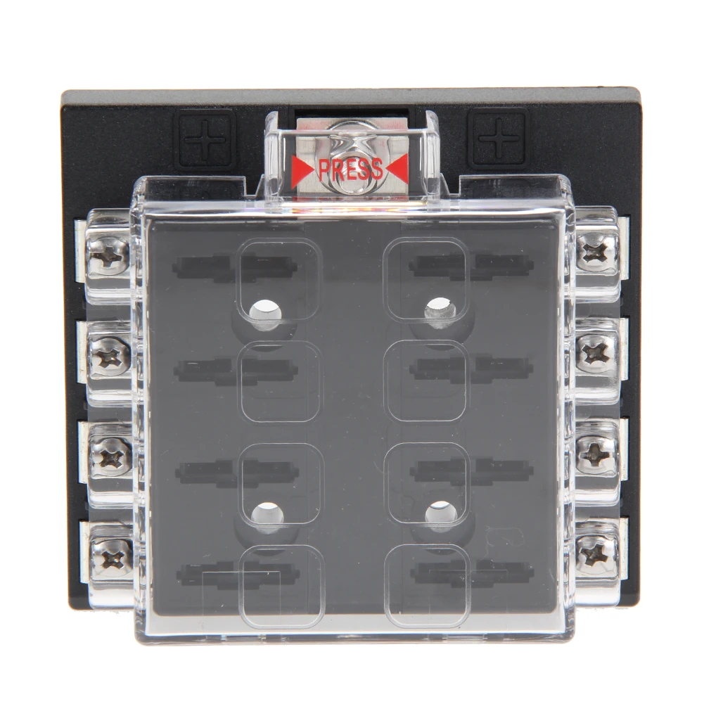 

8 Circuits ATC ATO Blade Fuse Block with Transparent Cover 32V for Car Boat Bus Fuse Block Auto Replacement Parts