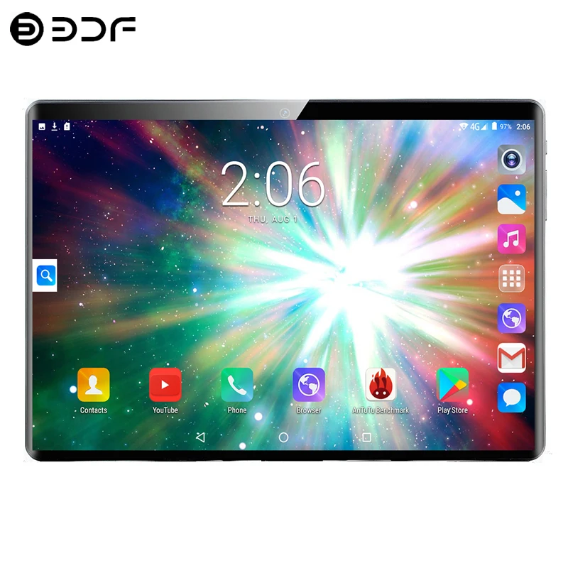 10,1 дюймовый ПК планшет Android 9,0 3G/4G Телефонный звонок десять ядер 8 ГБ/128 Гб Две sim-карты Wi-Fi ips+ клавиатура