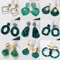 poxam new korean statement earrings for women green cute arcylic geometric dangle drop earings brincos 2020 new fashion jewelry