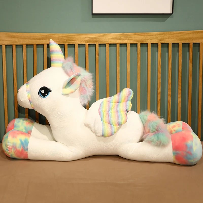 

80/110cm Giant Size Unicorn Pegasus Plush Toys Wonderful Unicorn Toys Stuffed Soft Animal Horse Pillow Lovely Gift for Baby Kids