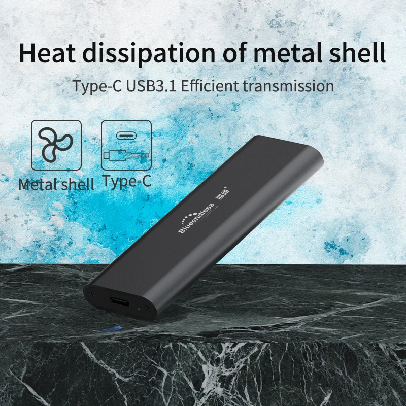 Blueendless Mini M.2 чехол для жесткого диска 10 Гбит/с Gen1 Gen2 1G в 1 Второй алюминиевый корпус