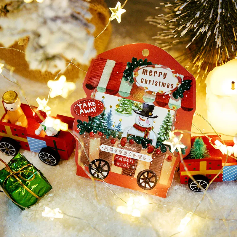 Декоративные фольгированные наклейки с рождественскими буквами елкой