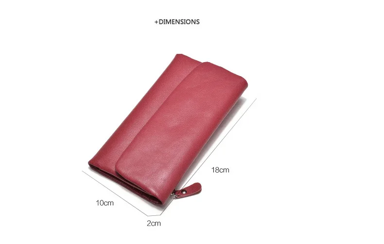 Женский кошелек в винтажном стиле Длинный с отделением для монет кожаный клатч