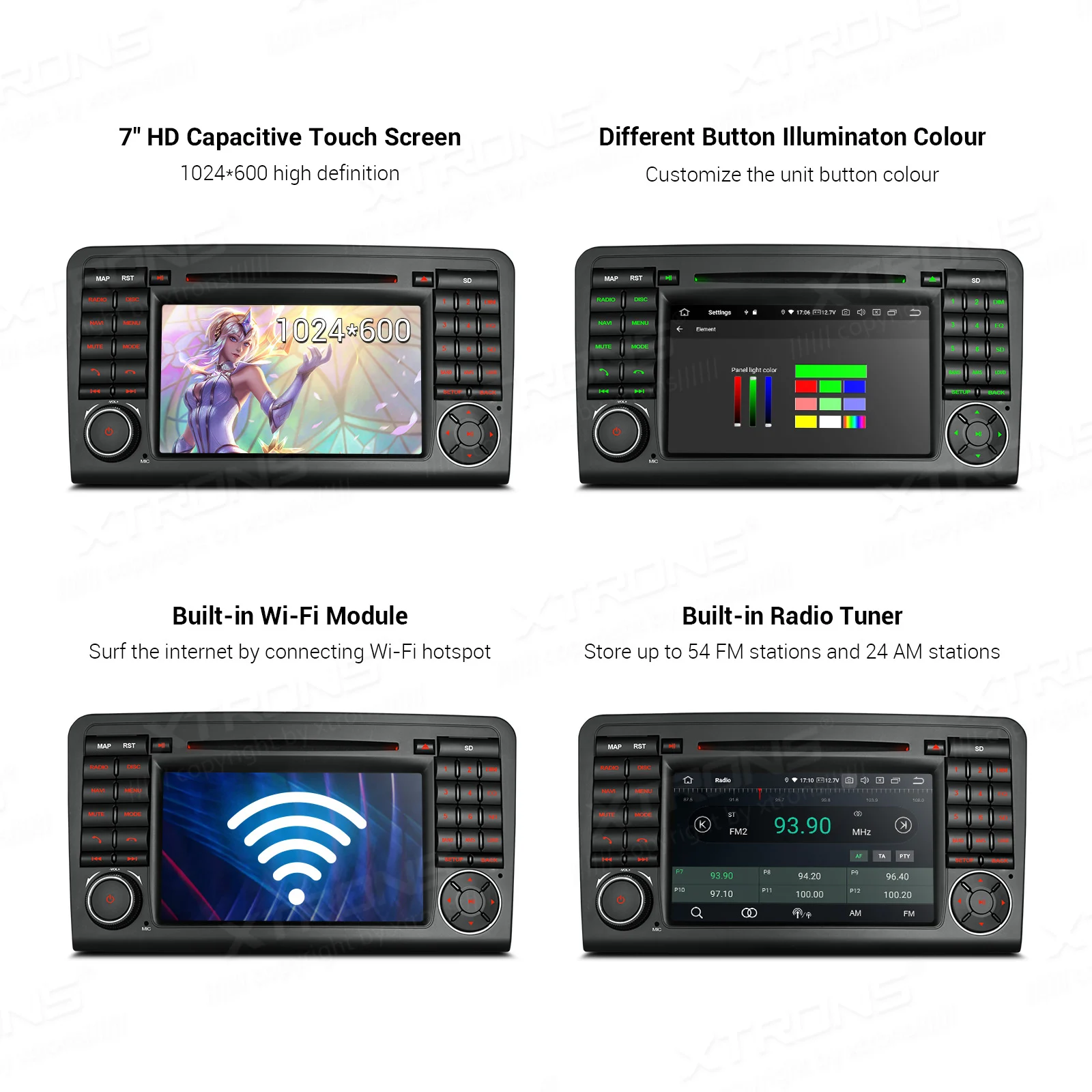 XTRONS Android 10 0 радио GPS автомобильный DVD-плеер для Mercedes Benz ML класса W164 ML300 ML350 ML450 ML500