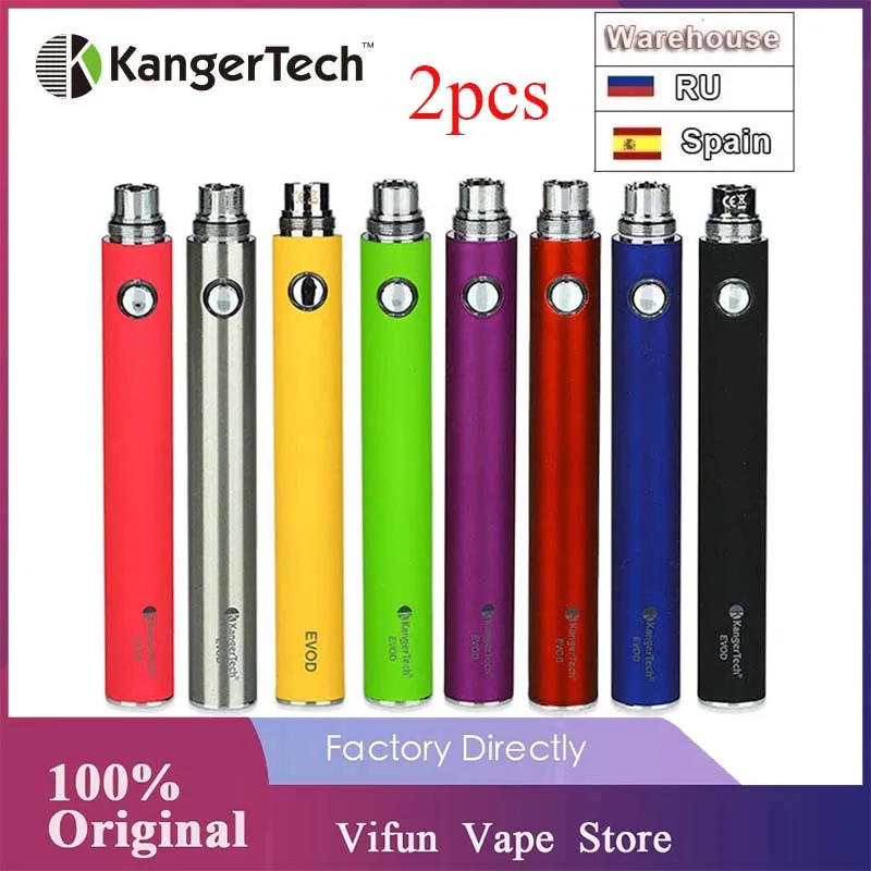 2 шт. оригинал Kangertech EVOD ручной Батарея встроенный 1000 мА/ч 15 мм Диаметр Fit Атомайзер