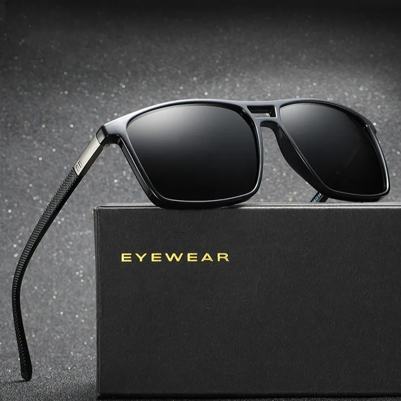 Очки солнцезащитные Мужские квадратные антибликовые Модные Дизайнерские