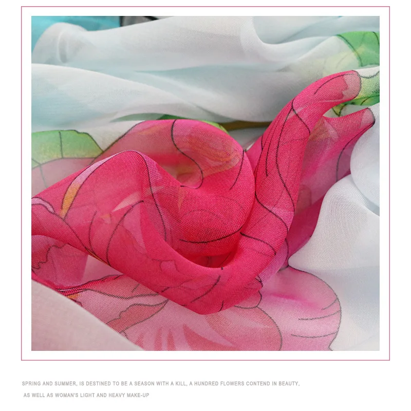 2020 новый цветок розы печать жоржет шифон шарф Шелковый квадратный хиджаб крутой