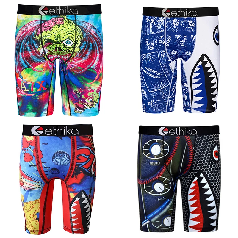 

Ethika Mens Underwear Polyester Long Leg Boxer Briefs Underwear Men Ice Silk Boxer Shorts Long Shorts Sports Men