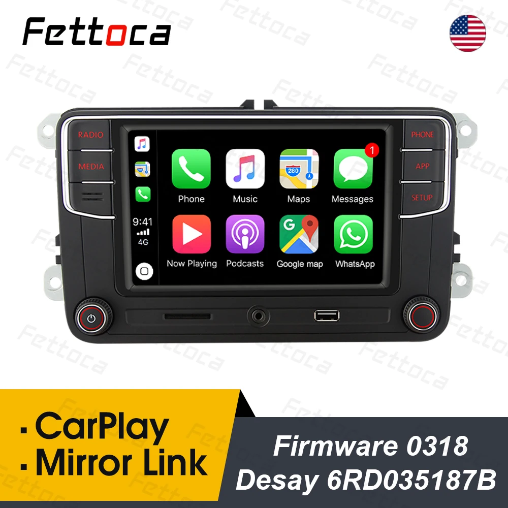 Автомобильный радиоприемник RCD330 Carplay 187B MIB 6 5 дюйма 1 ГБ RAM Mirror Link для Golf Jetta MK5 MK6 CC