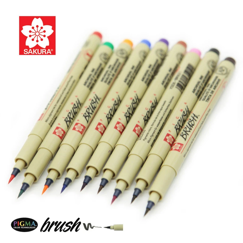 Sakura тонкая линия ручка кисть краска Мягкие Водонепроницаемые фотографические