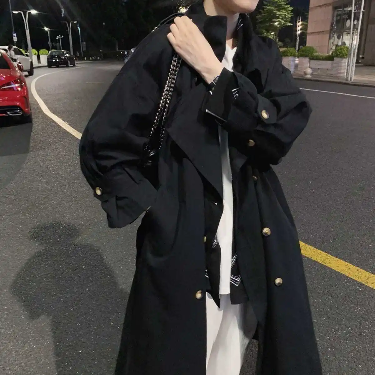 

Windbreaker female 2020 new mid-length autumn coat female student Korean version of loose college style Joker coat female tide