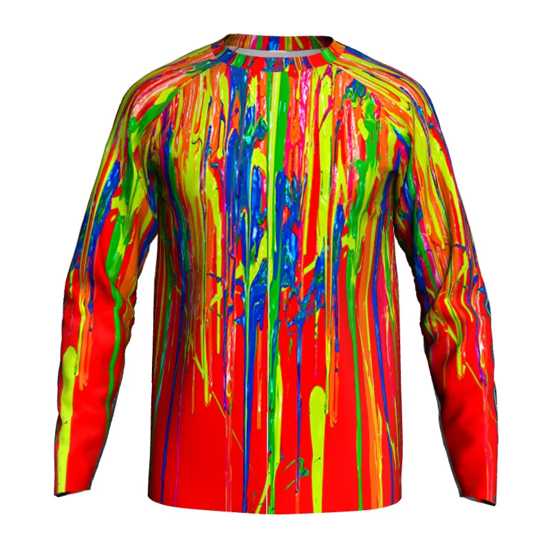 

Рубашка мужская для мотокросса, дышащая футболка для езды на велосипеде, профессиональная одежда для горных велосипедов, длинный сухой дыш...