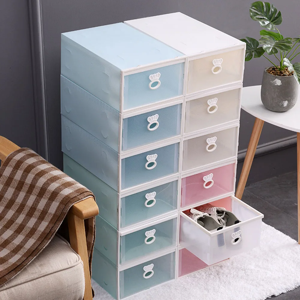 Коробки для обуви с высокой емкостью ящик хранения прозрачный шкаф пылезащитный