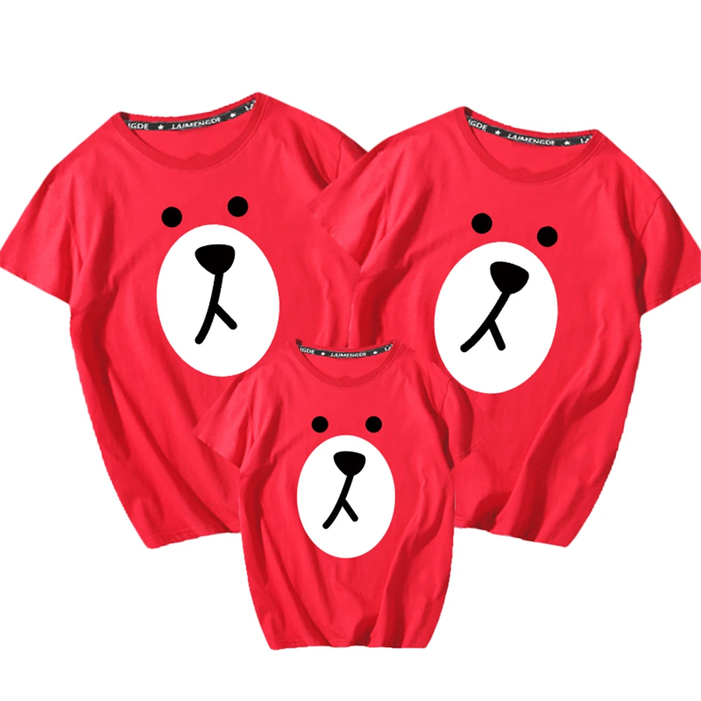 

Новинка 2021, футболка для всей семьи, летняя футболка с милым принтом, хлопковые Модные Повседневные детские футболки, уличная одежда, милые ...
