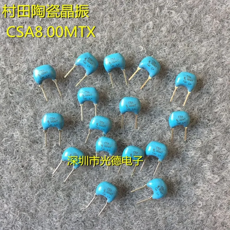 

100pcs/ 8MHZ Murata ceramic crystal oscillator CSALF8M00T55-BO CSA8.00MT 8M straight plug 2 feet spot